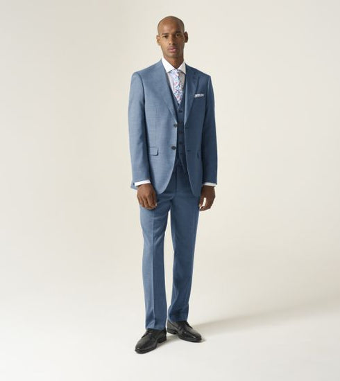 Skopes Lucien Tailored Teal Blue 3 Piece Suit